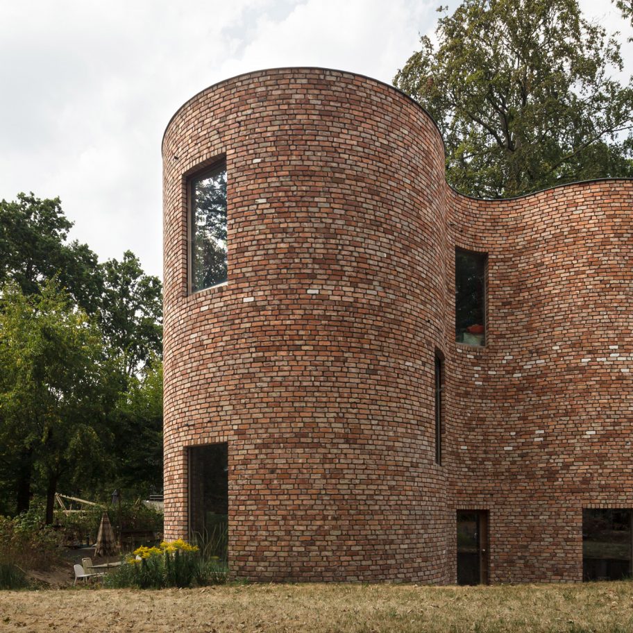 GjG House built of reclaimed bricks by BLAF Architecten in Ghent, Belgium