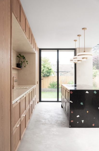 Chunky terrazzo kitchen island