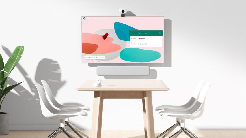 Google Meet Series One with colourful background