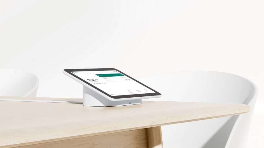 Touch-control table for the Google Meet Series One system