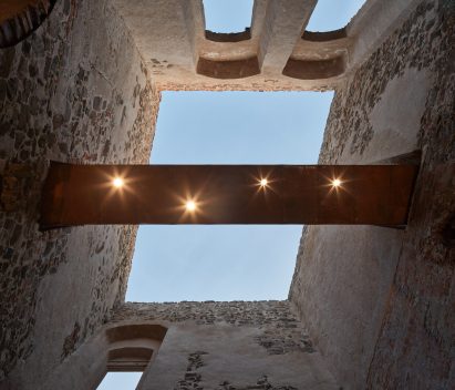 Corten bridge at Czech Republic castle