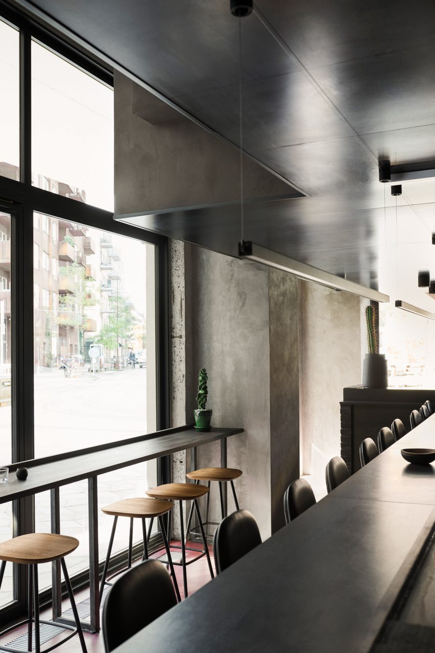 Open kitchen dining at Hija de Sanchez Cantina by OEO Studio
