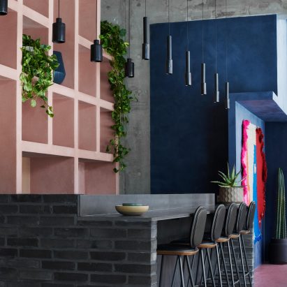 Bar seating at Hija de Sanchez Cantina by OEO Studio