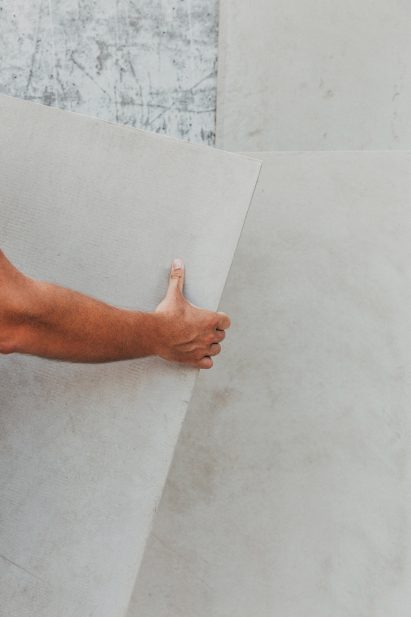 Honext's construction board material is made of cellulose fibres from waste paper