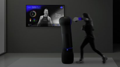 A visual of Home Cardio Bolt Boxing by Hyemin Eom and Jeong-a Seo from Hongik University