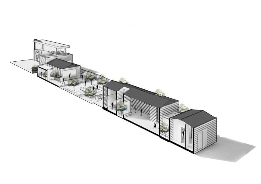 Section of Aptus Factory Showroom by Hooba Design Group