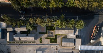 Aerial view of the Aptus Factory Showroom by Hooba Design Group