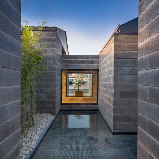Water feature at Aptus Factory Showroom by Hooba Design Group