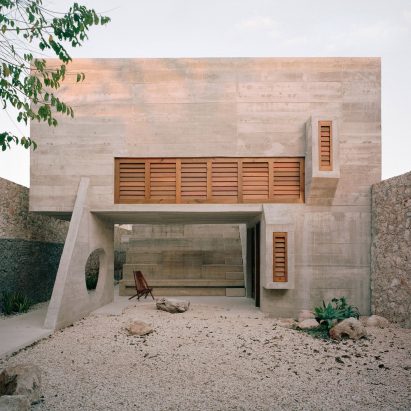 A courtyard inside Casa Mérida, Mexico, by Ludwig Godefroy