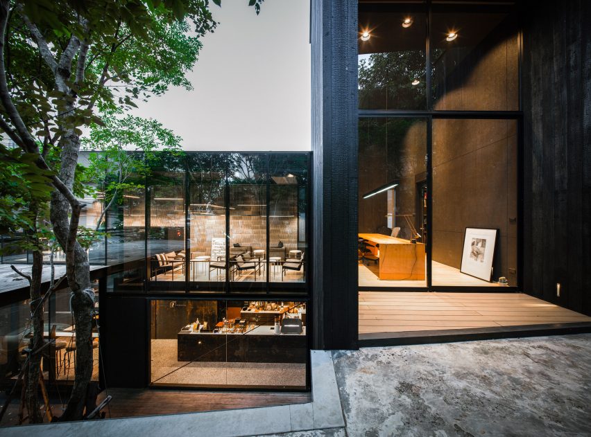 A terrace outside IDIN Architects Office in Bangkok, Thailand