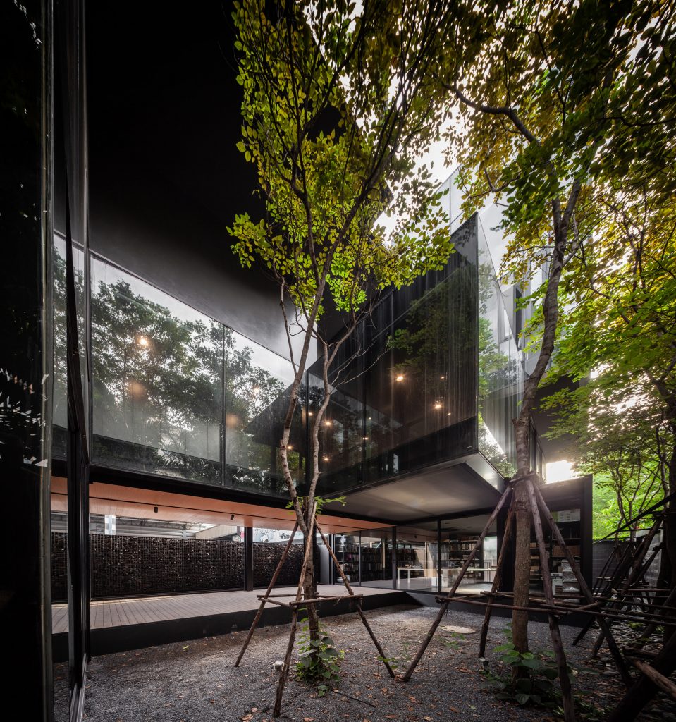 A courtyard in IDIN Architects Office in Bangkok, Thailand