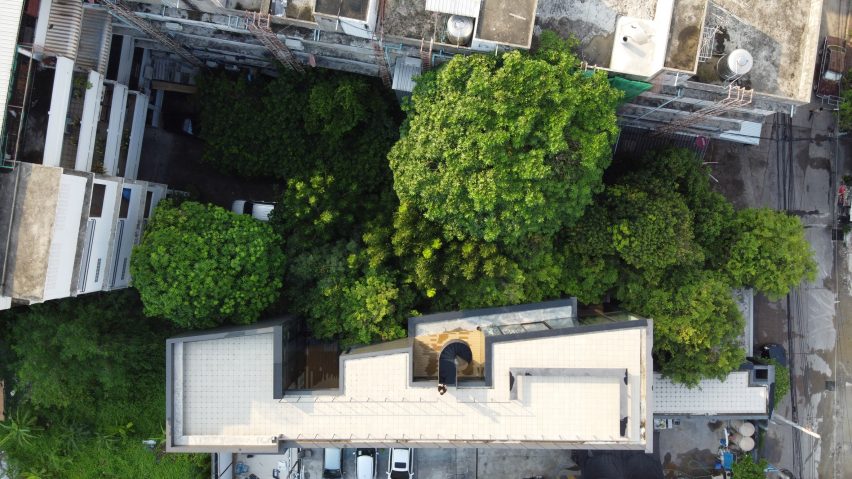 An aerial view of IDIN Architects Office in Bangkok, Thailand