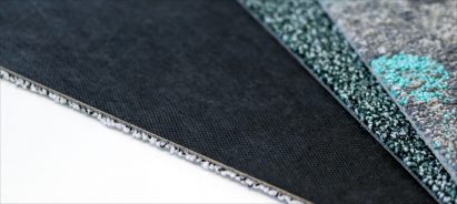 Close up of carbon-negative CQuest Bio backing material by Interface