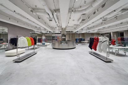 Interior of Issey Miyake Semba store in Osaka