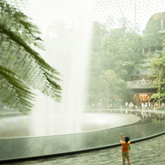 The Rain Vortex inside Jewel Changi Airport by Safdie Architects