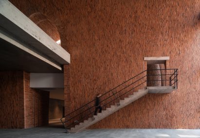 Inside a gallery of Jingdezhen Imperial Kiln Museum by Studio Zhu-Pei
