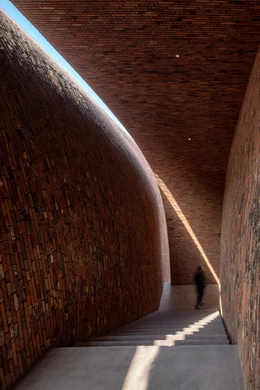 The interior of Jingdezhen Imperial Kiln Museum by Studio Zhu-Pei