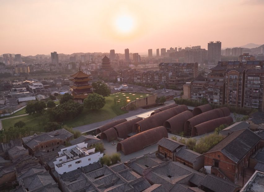 Aerial view of Jingdezhen Imperial Kiln Museum by Studio Zhu-Pei