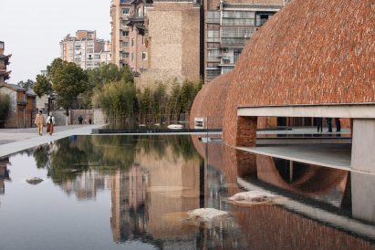Public space outside the Jingdezhen Imperial Kiln Museum by Studio Zhu-Pei