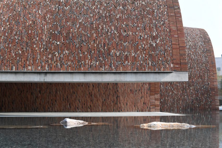 Ponds outside of Jingdezhen Imperial Kiln Museum by Studio Zhu-Pei