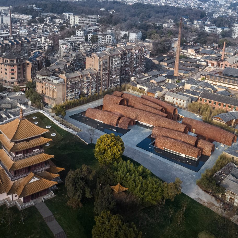 Aerial view of the Jingdezhen Imperial Kiln Museum by Studio Zhu-Pei