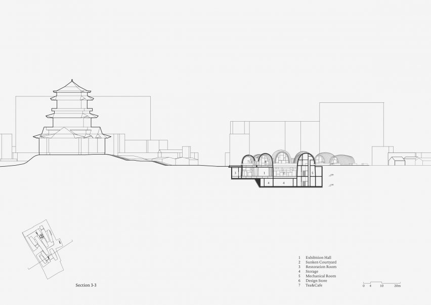 Section of Jingdezhen Imperial Kiln Museum by Studio Zhu-Pei