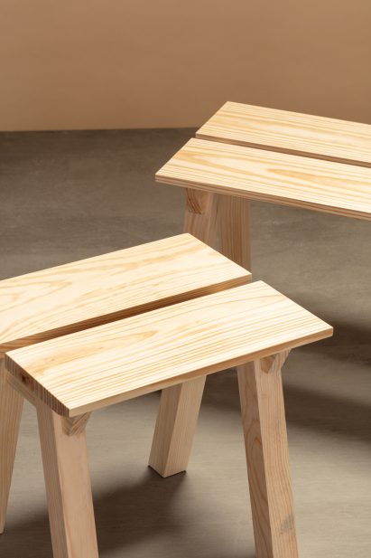Stool and bench from Jorge Diego Etienne's Tempo collection for Techo