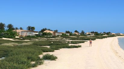 View of Kengo Kuma's buildings for The Red Sea Project