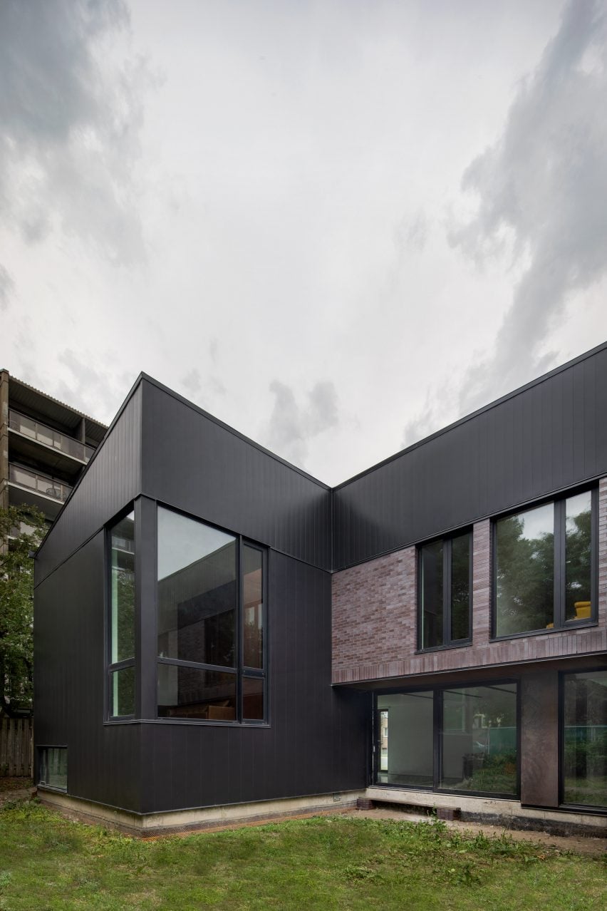 Rear facade of King Edward Residence by Atelier Schwimmer in Montreal, Canada