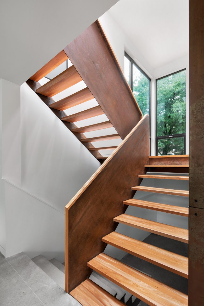 Staircase inside King Edward Residence by Atelier Schwimmer in Montreal, Canada