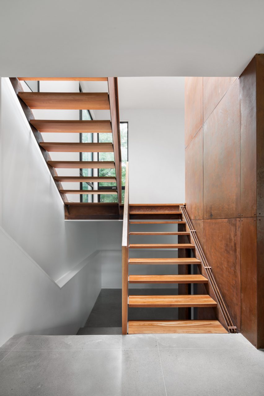 Staircase inside King Edward Residence by Atelier Schwimmer in Montreal, Canada