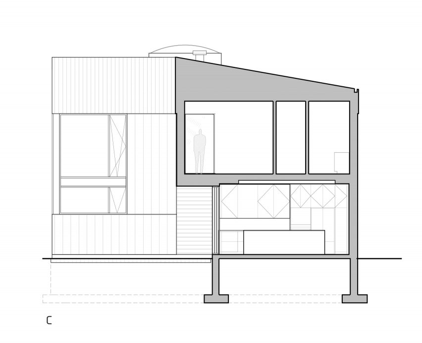 Section of King Edward Residence by Atelier Schwimmer in Montreal, Canada