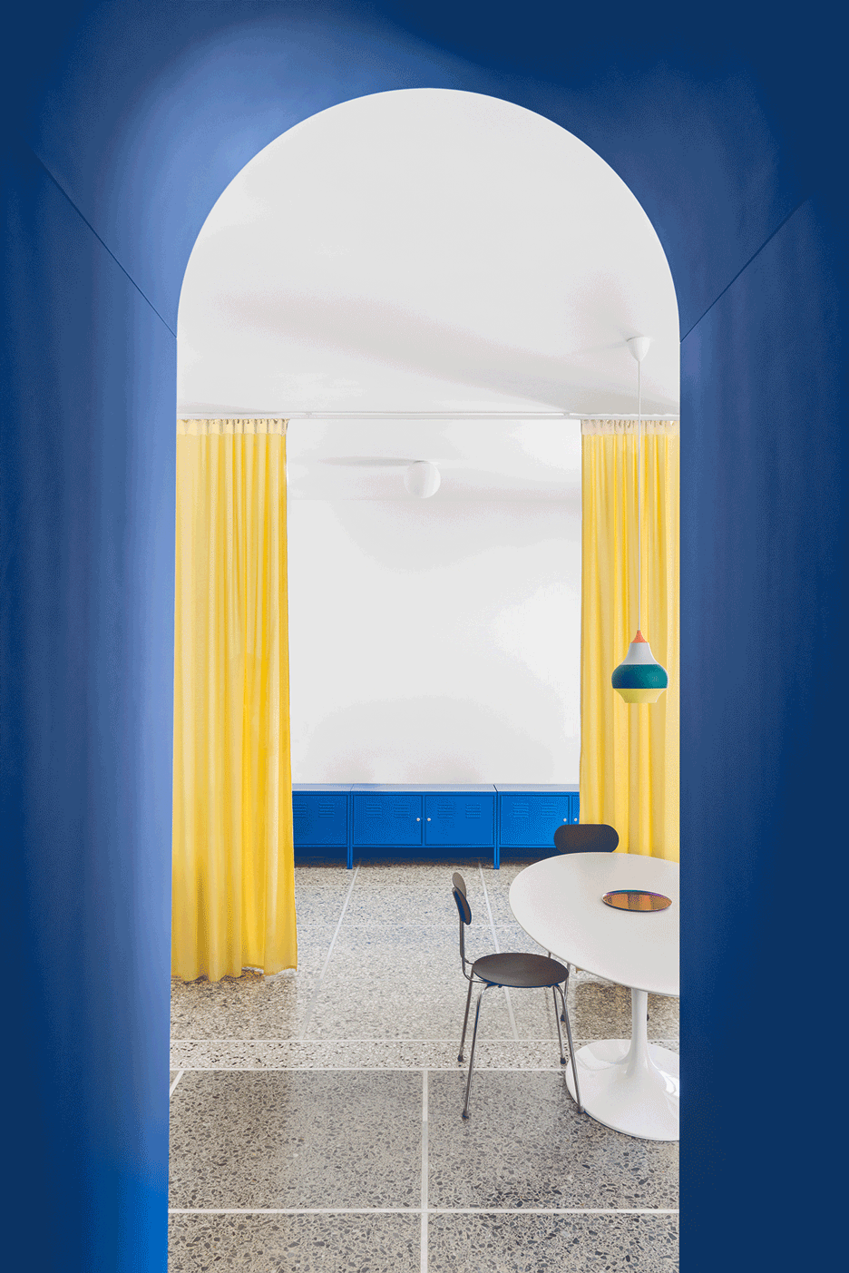 Doorway of Retroscena apartment renovation by La Macchina Studio in Rome, Italy