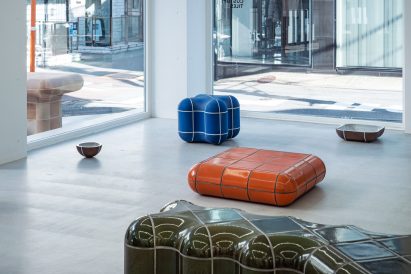 Max Lamb's tiles at exhibition in Tokyo