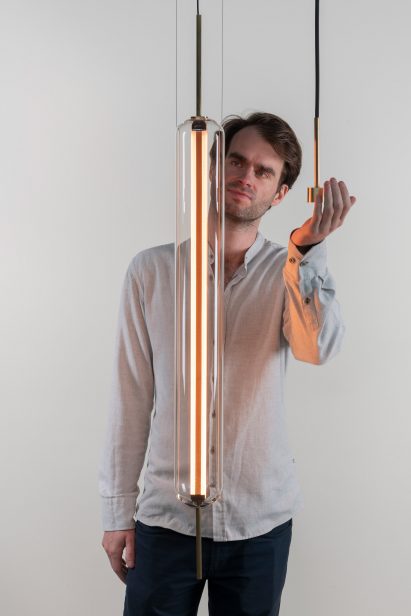 Morgan Ruben with his Luminosa light