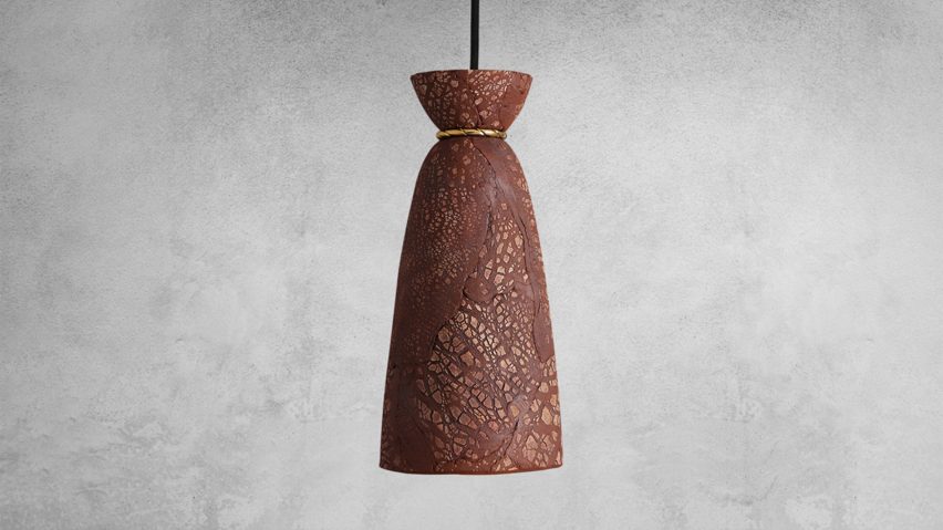 Pando pendant by Mullan Lighting in red iron