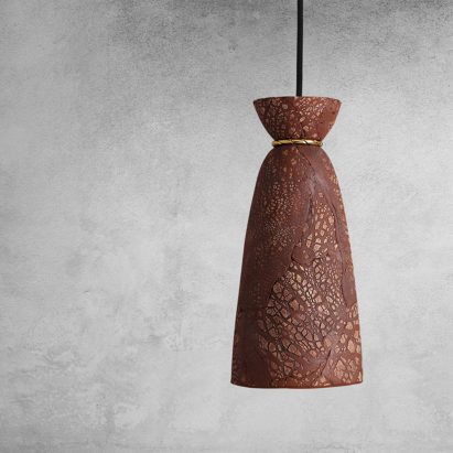 Pando pendant by Mullan Lighting in red iron