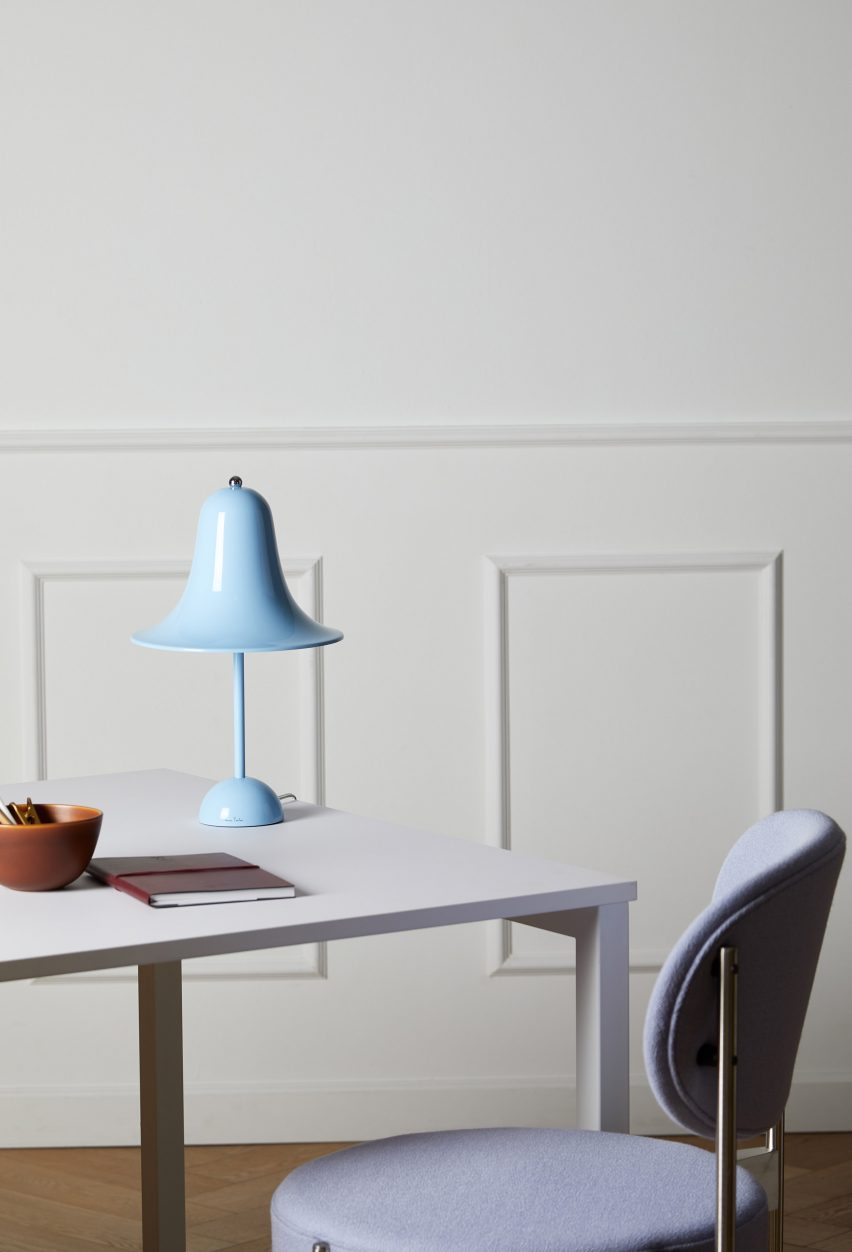 Blue Pantop table lamp by Verner Panton for Verpan