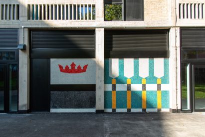 Glass mosaic Béton House at Park Hill by Whittam Cox Architects