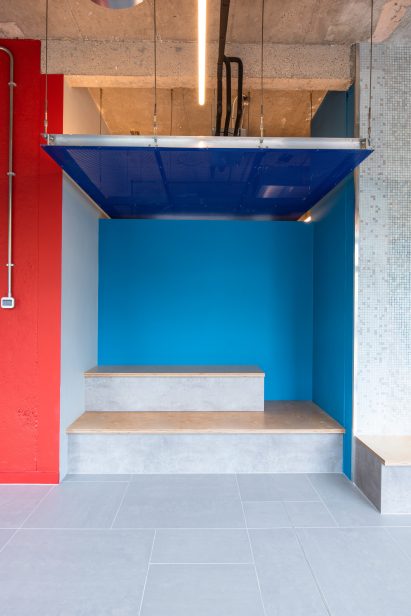 Seating inside Béton House at Park Hill by Whittam Cox Architects
