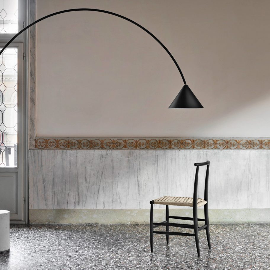 Pelleossa chair with rushed seat designed by Francesco Faccin for Miniforms