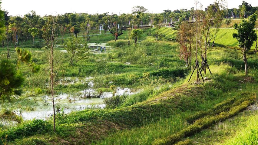 Phase Shifts Park designed by landscape architects Mosbach Paysagistes in Taichung, Taiwan