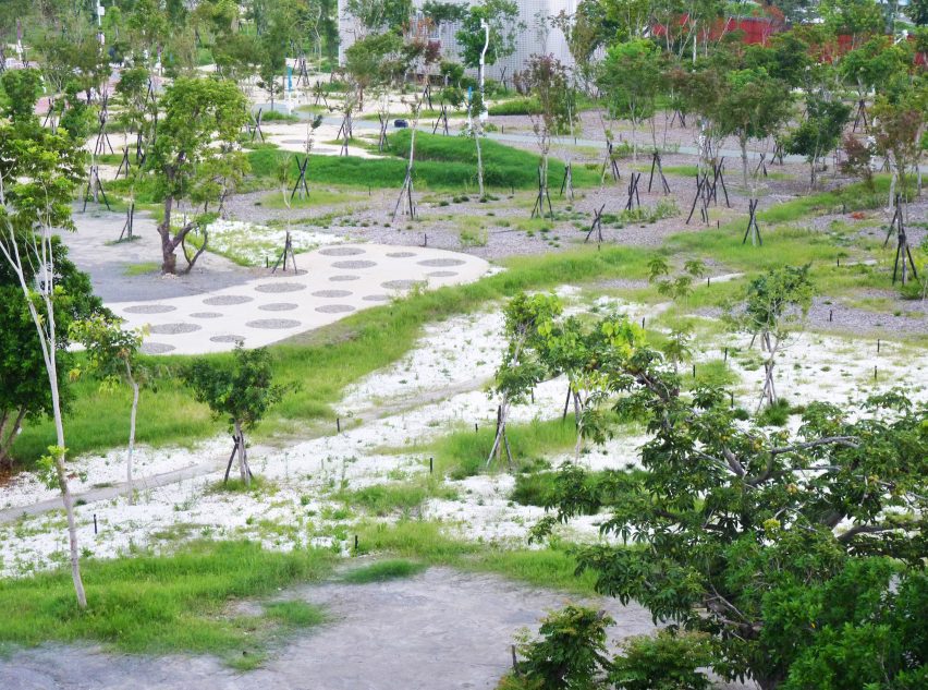 Phase Shifts Park designed by landscape architects Mosbach Paysagistes in Taichung, Taiwan