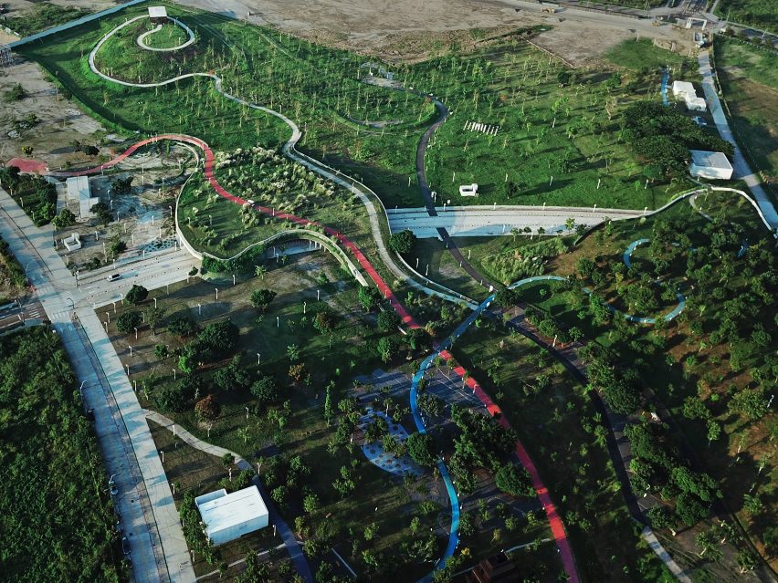 Phase Shifts Park designed by landscape architects Mosbach Paysagistes in Taichung, Taiwan