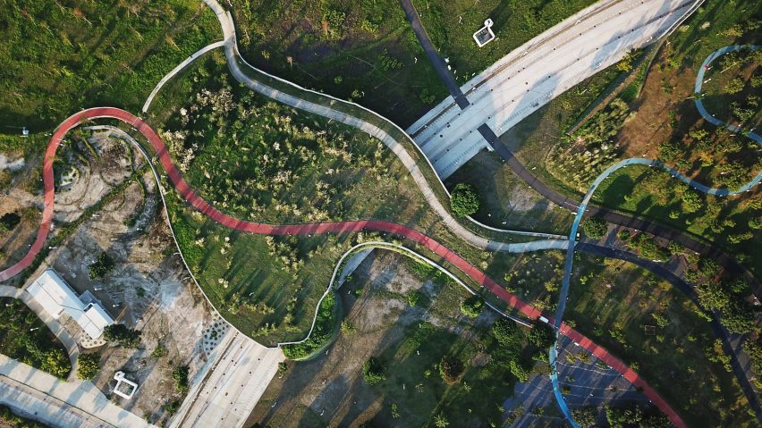 Phase Shifts Park designed by landscape architects Mosbach Paysagistes in Taichung, Taiwan