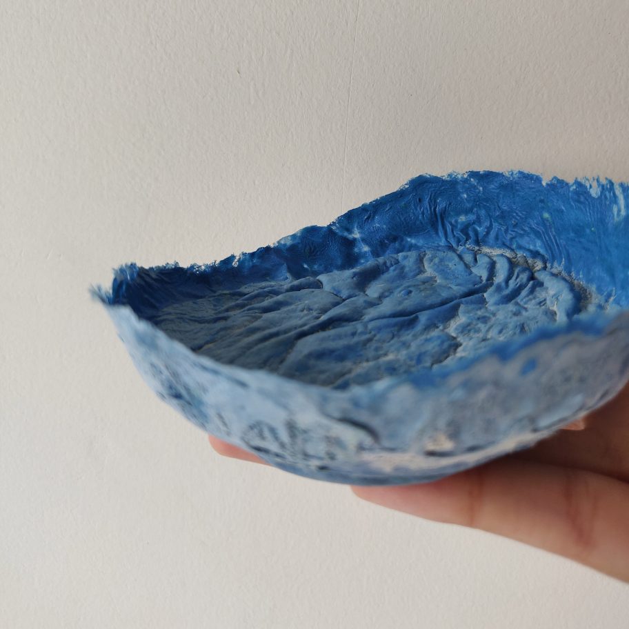 Blue bowl from Sachi Tungare's Jugaad collection