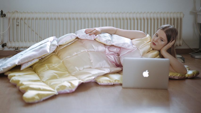 Santa Kupča creates duvet-style dresses for video calling during lockdown