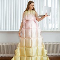 Santa Kupča creates duvet-style dresses for video calling during lockdown