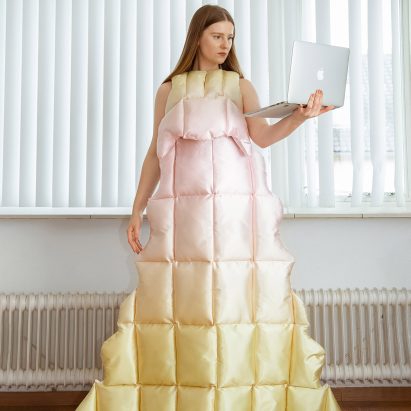 Santa Kupča creates duvet-style dresses for video calling during lockdown