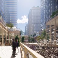 A terrace in Henning Larsen's Seoul Valley proposal for South Korea
